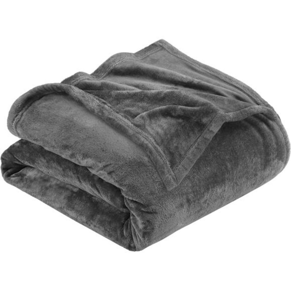 Utopia Bedding Fleece Blanket Queen Size Grey 300GSM Luxury Anti-Static Fuzzy